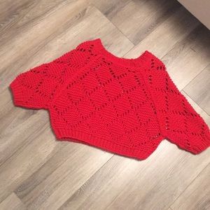 Red sweater top